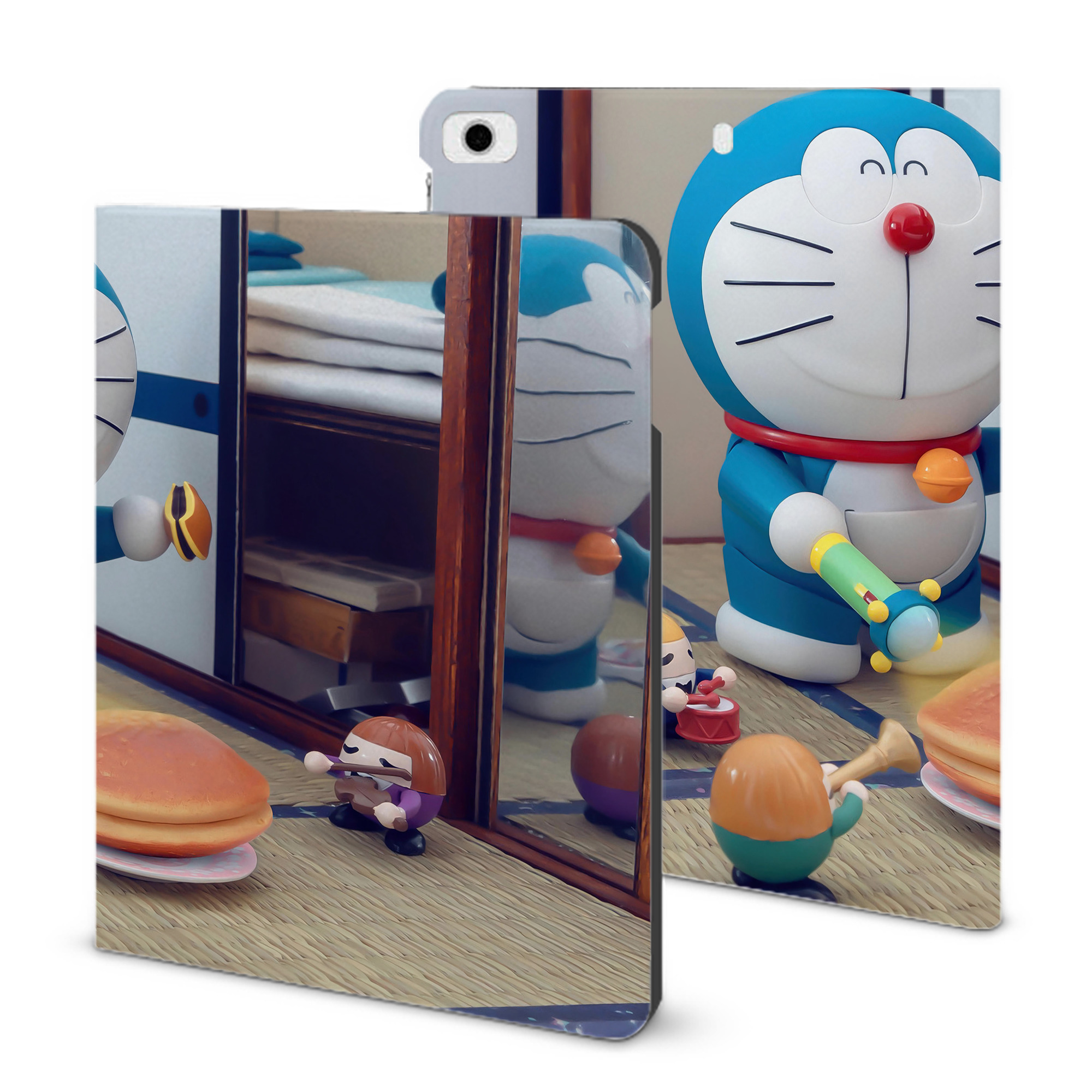 （画像用） ドラえもん Doraemon IPad ケース ブック型 PUレザー TPU 耐衝撃 軽量 薄型 ペン収納なし 全面保護 IPad 各モデル対応